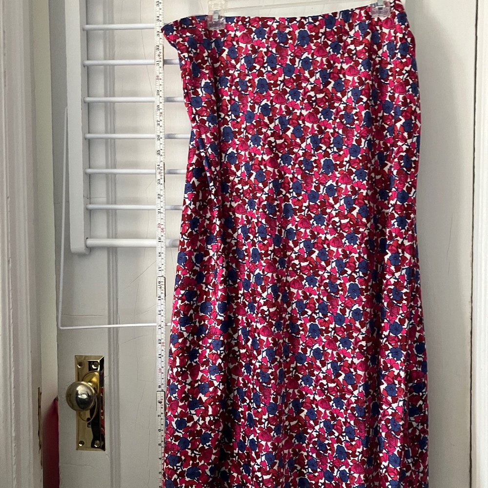 JCrew Gwyneth midi skirt, berry floral, XL